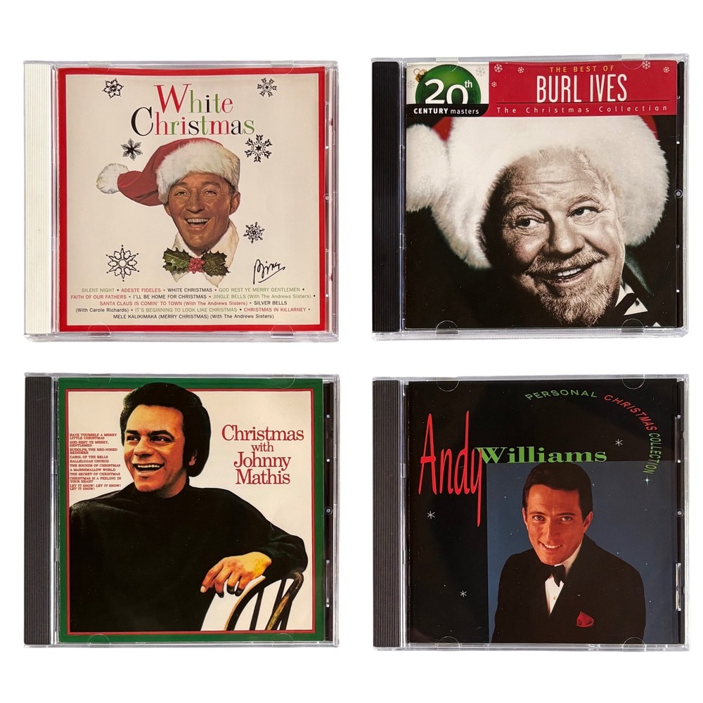 Lot of 4 Christmas CDs Bing Crosby Burl Ives Johnny Mathis Andy Williams Holiday